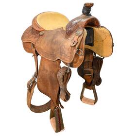 U155cactussw12 Cactus Used 15 Inch Speed Williams Team Roping Saddle Code