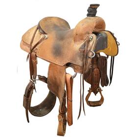 U155sca573158 Cactus Used 15.5 Inch Working Cowhorse Saddle Code