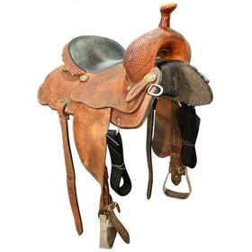 U15cactusmmbsk12 Cactus Used 15 Inch Marlene Mcrae Barrel Racing Saddle Code