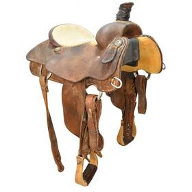 U15cactustrfro Cactus Used 15 Inch Team Roping Saddle Code