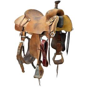 U15scarr565182 Cactus Used 15 Inch Ranch Roping Saddle Lewis Tree Code