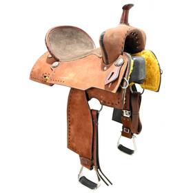 U155circlehbr Circle H Saddles Used 15.5 Inch Barrel Racing Saddle Code