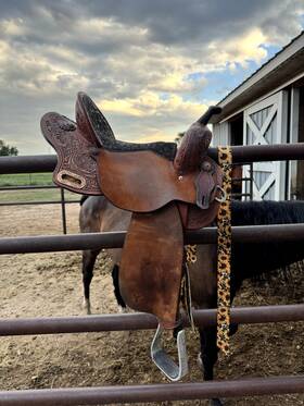 14815 Circle Y 14.5 Horse Tack World Barrel Saddle With Spinal Relief
