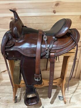 1548 Circle Y 16 Inch Flex-lite Round Skirt Western Trail Saddle Model