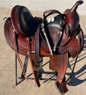 1554-2601-05 Circle Y Flex2 Park And Trail Saddle 16 Inch Seat Wide Tree With Headstall Back Cinch