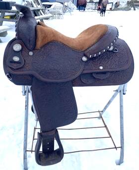 1904108307 Circle Y Used /vintage 15 Inch Silver Laced/tooled Western Equitation Saddle Us Made
