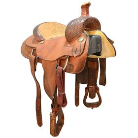 U135circleybgr Circle Y Used 13.5 Inch Betty Gail Cooper Roping Saddle Code