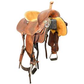 U14sp4233bsk34 Circle Y Used 14 Inch Sharon Camarillo Barrel Racing Saddle Code
