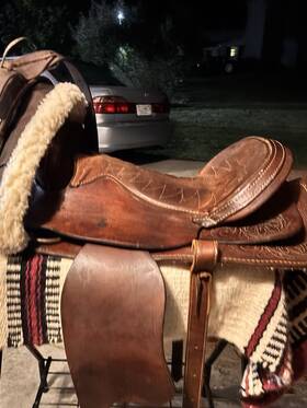 Hsdf200bz16 Claburne Western American Deep Seat Leather Saddle For Roping Trail Barrel- Dark Brown
