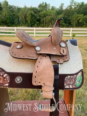 Ced-50307431203119 Cloverleaf Saddle Co. 10 Inch Youth Western Rough Out Leather Barrel - Kid S