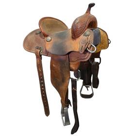 C135coatsbr09 Coats Used 13.5 Inch Barrel Racing Saddle Code