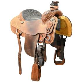 C155coatstr17 Coats Saddlery Used 15.5 Inch Team Roping Saddle Code