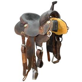 U145coatsbr17 Coats Saddlery Used 14.5 Inch Barrel Racing Saddle Code