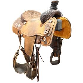 U145coatstr23 Coats Saddlery Used 14.5 Inch Team Roping Saddle Code