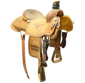 U145chtrmc32009 Coolhorse Used 14.5 Inch Trophy Team Roping Saddle Code