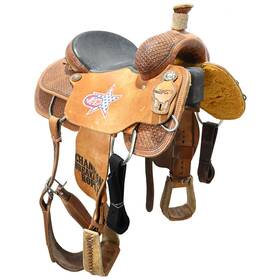 U14chjrcaba16 Coolhorse Used 14 Inch Calf Roping Saddle Code