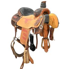 U15chtr2023 Coolhorse Used 15 Inch Trophy Team Roping Saddle Code