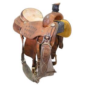 C155corritrft05 Corriente Used 15.5 Inch Trophy Team Roping Saddle Code
