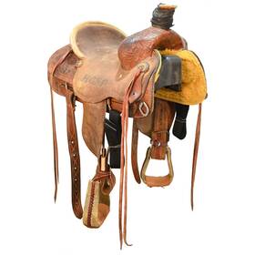 U145corritro12 Corriente Saddle Co. Used 14.5 Inch Trophy Ranch Roping Code