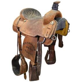 U145corrientero Corriente Used 14.5 Inch Trophy Team Roping Saddle Code
