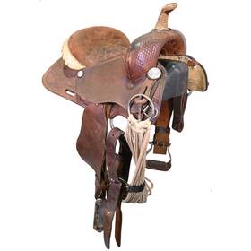 C135courtsbr12cb Courts Used 13 Inch Barrel Racing Saddle Code