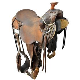U15cowpunch18 Cowpuncher Saddlery Used 15 Inch Ranch Saddle Code
