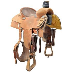 U145dhstrrosq Dhs Used 14.5 Inch Team Roping Saddle Code