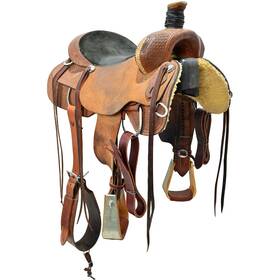 U15diamondvrr Diamond V Used 15 Inch Ranch Roping Saddle Code