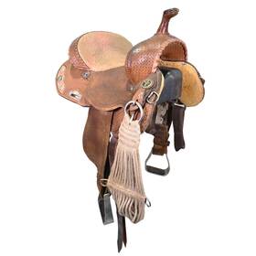 C135jjppr12sf Double J Used 13.5 Inch Pozzi Pro Racer Barrel Racing Saddle Code