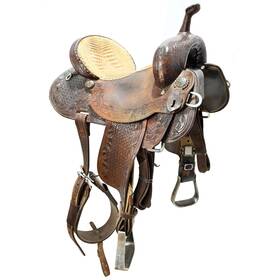 C135jjpozbrwf Double J Saddlery Used 13.5 Inch Pozzi Pro Barrel Racing Saddle Code