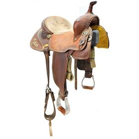 C14jjlmbr78sf Double J Saddlery Used 14 Inch Lynn Mckenzie Barrel Racing Saddle Code
