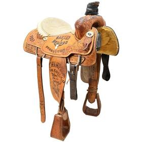 U15jjtrotrbh94 Double J Saddlery Used 15 Inch Trophy Team Roping Saddle Code