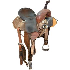 U1325jjppro96726 Double J Used 13.25 Inch Pozzi Pro Barrel Racing Saddle Code