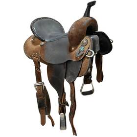 U15jjpprflx1220 Double J Used 15 Inch Pozzi Pro Barrel Racing Saddle Code