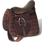 Dsv1778415019829fk Horse Riding Saddle Set Real Leather Brown