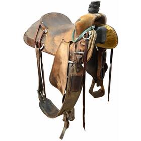 C165dusting037 Dustin Glenn Used 16.5 Inch Ranch Saddle Code