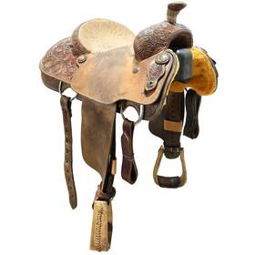 U14dwbarnescr Dw Barnes Used 14 Inch Calf Roping Saddle Code