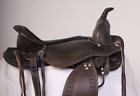 1803 Eu Used Black Hand Tooled Leather Western Treeless Pleasure Trail
