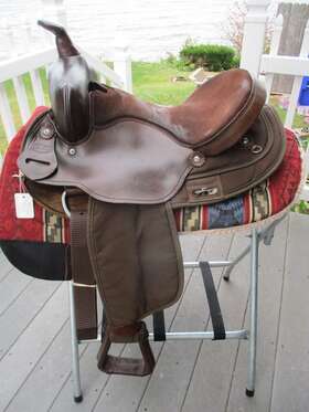 7102-96 Fabtron 15ftft Barrel/trail Western Saddle Full Qh Bars Leather And Cordura