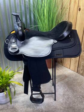 7113 Fabtron 17 Inch Western Trail Saddle #7113 Black Light Weight