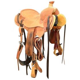 C155grassh120 Grasshopper Saddlery Used 15.5 Inch Ranch Saddle Code