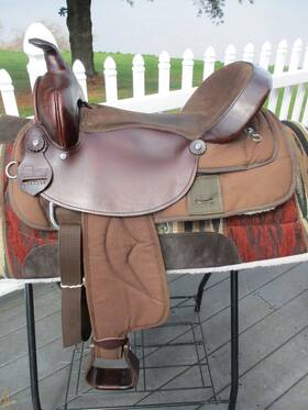Wks4116 Great Plains 16ftft Western Barrel/trail Saddle Fqh Bars Leather &cordura