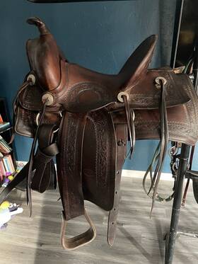 553m Handmade Hhheiser Western Saddle 14 Inch