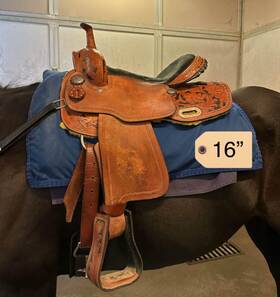 7555dsg06jd Handmade Barrel Saddle 16 Inch