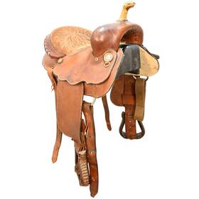 C135textanbrsm Hereford By Tex Tan Used 13.5 Inch Textan Barrel Racing Saddle Code