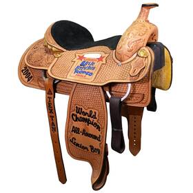 C145hereford04aa Hereford Tex Tan Used 15 Inch Trophy All Around Saddle Code