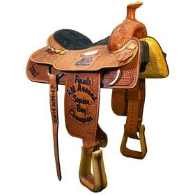 C15hereford03aa Hereford Tex Tan Used 15 Inch Trophy All Around Saddle Code