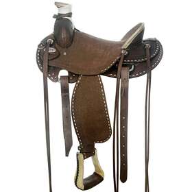 Bhwdr4098dbbu-16 Hilason 39bh 16 In Western Horse Wade Saddle American Leather Ranch Roping Dark Brown
