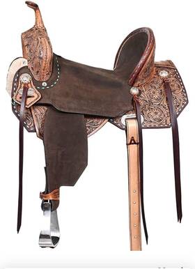Hstt134bz-15 Hilason Flex Tree Western Horse Barrel Saddle In American Leather 15 Seat