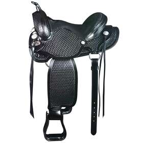 Hstt201bzbk-16 Hilason 59hs Flex Tree Western Horse Saddle American Leather Barrel Trail &